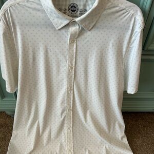 White Patterned Casual Button-Down Shirt